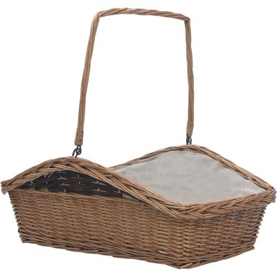 Cesta de madera con asa de transporte - Cesta para leña - 61,5x46,5x58 cm - Marrón Cesta de madera con asa de transporte - Cesta para leña - 61,5x46,5x58 cm - Marrón