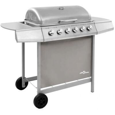 vidaXL Barbecue au gaz avec 6 brûleurs argenté - Gril à gaz - Publicité vidaXL Barbecue au gaz avec 6 brûleurs argenté - Gril à gaz - Publicité