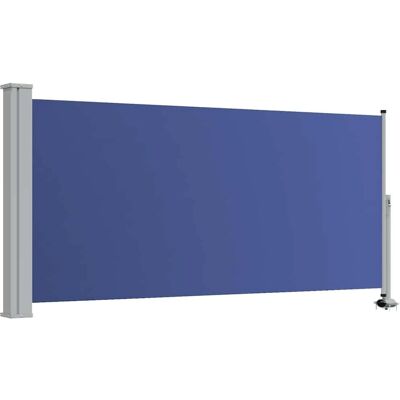 vidaXL Blue Retractable Side Awning 120x300 cm vidaXL Blue Retractable Side Awning 120x300 cm