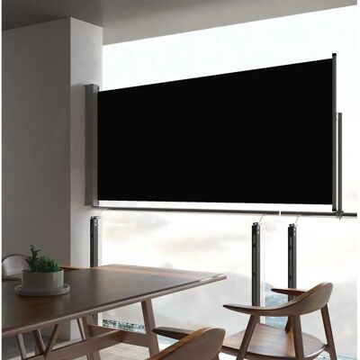 VidaXL Uittrekbare Zijmarkies - 60×300 cm - Zwart VidaXL Uittrekbare Zijmarkies - 60×300 cm - Zwart