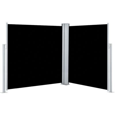 vidaXL Tenda laterale retrattile Nera 140x600cm Protezione Solare Giardino vidaXL Tenda laterale retrattile Nera 140x600cm Protezione Solare Giardino
