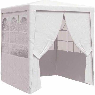 Tenda da festa professionale vidaXL 2,5x2,5 m Bianca con pareti laterali Tenda da festa professionale vidaXL 2,5x2,5 m Bianca con pareti laterali