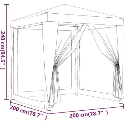 vidaXL 2m Weiße Partyzelt mit Netzwänden - Outdoor Cover vidaXL 2m Weiße Partyzelt mit Netzwänden - Outdoor Cover