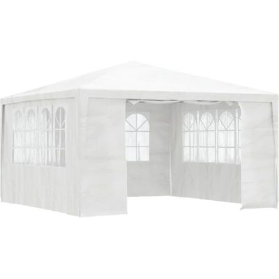 vidaXL Tuinmeubelset met Zijwanden 4x4 m Wit - Tuinmeubelset vidaXL Tuinmeubelset met Zijwanden 4x4 m Wit - Tuinmeubelset