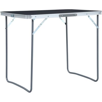 vidaXL Opvouwbare campingtafel - 80x60cm - Grijs - Campingtafel vidaXL Opvouwbare campingtafel - 80x60cm - Grijs - Campingtafel