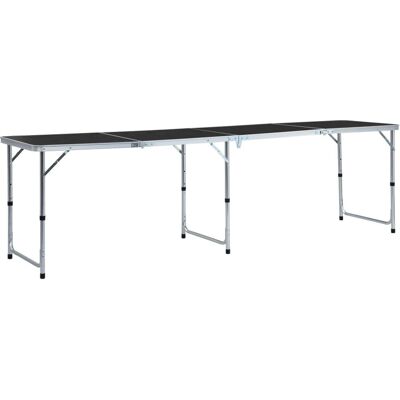 vidaXL Mesa de Camping Plegable en Aluminio Gris - Camping Table vidaXL Mesa de Camping Plegable en Aluminio Gris - Camping Table
