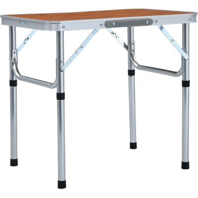 vidaXL Składany stół campingowy z aluminium 60x45 cm Brązowy - Stół campingowy vidaXL Składany stół campingowy z aluminium 60x45 cm Brązowy - Stół campingowy