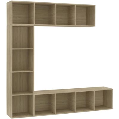 vidaXL Wohnzimmer Bücherregal Sonoma Eiche - Wohnzimmermöbel vidaXL Wohnzimmer Bücherregal Sonoma Eiche - Wohnzimmermöbel