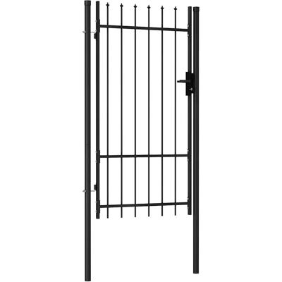 vidaXL Cancello di recinzione con porta singola e punte in acciaio - Recinzione vidaXL Cancello di recinzione con porta singola e punte in acciaio - Recinzione