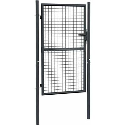vidaXL Tuindeur Gegalvaniseerd Staal 100x200 cm Grijs - Garden Gate vidaXL Tuindeur Gegalvaniseerd Staal 100x200 cm Grijs - Garden Gate