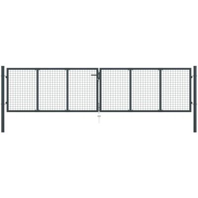 vidaXL Maschinentor Gartentor Stahl 400x125cm - Grau vidaXL Maschinentor Gartentor Stahl 400x125cm - Grau