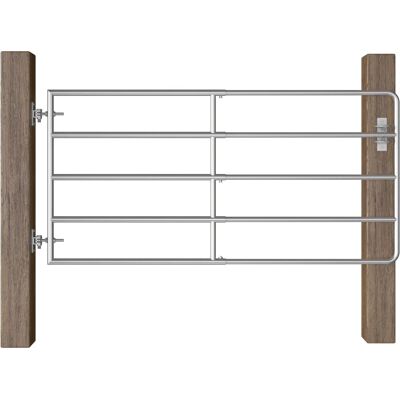 vidaXL 5-Stangen Feldtor Stahl - Viehgehege - Silber vidaXL 5-Stangen Feldtor Stahl - Viehgehege - Silber
