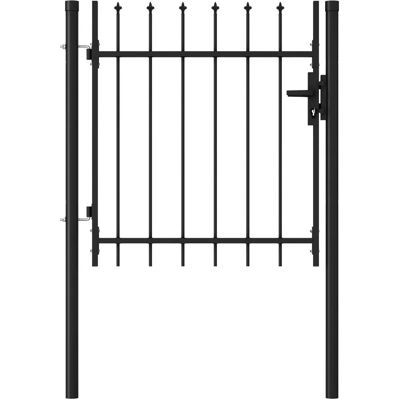 vidaXL Zauntor mit Einzelblatt Stahl 1x1m Schwarz - Gartenbarriere vidaXL Zauntor mit Einzelblatt Stahl 1x1m Schwarz - Gartenbarriere