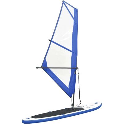 vidaXL Aufblasbares Paddleboard mit Segelset Blau Weiß - Stand Up Paddleboard vidaXL Aufblasbares Paddleboard mit Segelset Blau Weiß - Stand Up Paddleboard