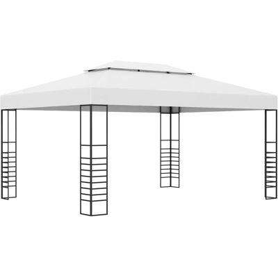 vidaXL Gazebo de Jardin en Acier Enduit de Poudre Blanc - Gazebo de Jardin vidaXL Gazebo de Jardin en Acier Enduit de Poudre Blanc - Gazebo de Jardin