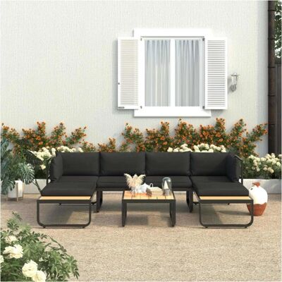 vidaXL Ecksofa-Set - Wetterfestes Aluminium & WPC - 6 Sitzplätze vidaXL Ecksofa-Set - Wetterfestes Aluminium & WPC - 6 Sitzplätze