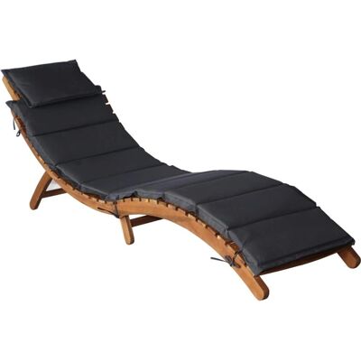 VIDAXL Nova - Elegantes Holz-Liegestuhl mit Kissen - Outdoor-Möbel VIDAXL Nova - Elegantes Holz-Liegestuhl mit Kissen - Outdoor-Möbel