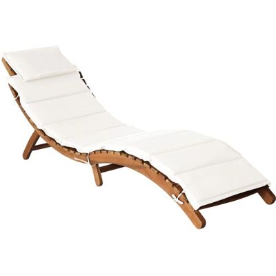 vidaXL Espreguiçadeira - Madeira de Acácia - À prova d'água - Design Ergonômico vidaXL Espreguiçadeira - Madeira de Acácia - À prova d'água - Design Ergonômico