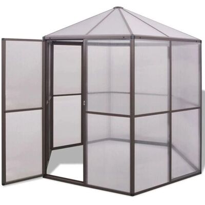 Invernadero de aluminio marrón vidaXL - Cultivar plantas - Estructura de invernadero Invernadero de aluminio marrón vidaXL - Cultivar plantas - Estructura de invernadero