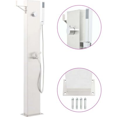 vidaXL Prysznic ogrodowy z zaworem - 110 cm Stal nierdzewna vidaXL Prysznic ogrodowy z zaworem - 110 cm Stal nierdzewna