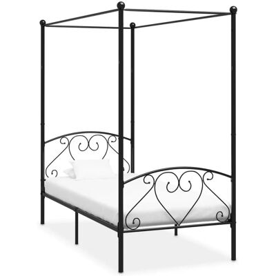 vidaXL Himmelbett Metall Schwarz 120x200cm - Bettgestell vidaXL Himmelbett Metall Schwarz 120x200cm - Bettgestell