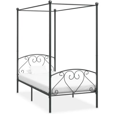 vidaXL Metall-Kronenbettgrau 90x200cm - Bettgestell vidaXL Metall-Kronenbettgrau 90x200cm - Bettgestell