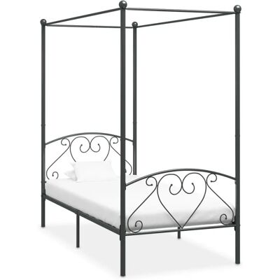 vidaXL Himmelbettrahmen Grau Metall 120x200cm Doppel - Bettgestell vidaXL Himmelbettrahmen Grau Metall 120x200cm Doppel - Bettgestell