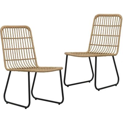 vidaXL Gartensessel Eiche - Wetterfester Stahl Rattan vidaXL Gartensessel Eiche - Wetterfester Stahl Rattan