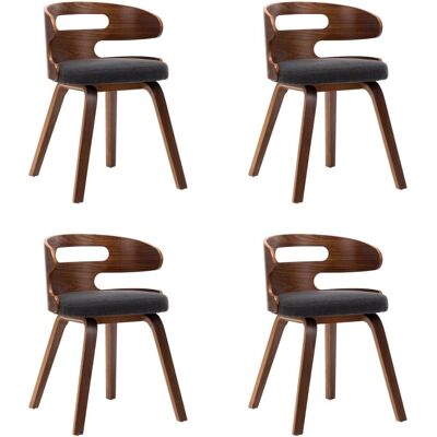vidaXL 4 Esszimmerstühle - Elegantes Massivholz Stoff - Esszimmerstühle vidaXL 4 Esszimmerstühle - Elegantes Massivholz Stoff - Esszimmerstühle