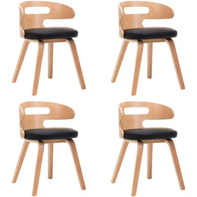 VidaXL 278854 Modern Zwart Houten Eetkamerstoel Set VidaXL 278854 Modern Zwart Houten Eetkamerstoel Set