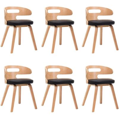 Maisonchic Modell - Moderne Schwarze Bogenholz-Esstischstühle - Set aus 6 Maisonchic Modell - Moderne Schwarze Bogenholz-Esstischstühle - Set aus 6