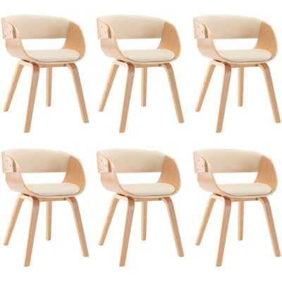 vidaXL 278864 Sedia da pranzo - Crema e marrone chiaro - Design elegante e senza tempo vidaXL 278864 Sedia da pranzo - Crema e marrone chiaro - Design elegante e senza tempo
