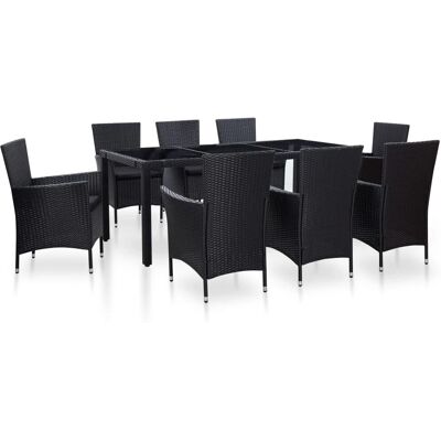 Maisonchic Modelo 887470 Juego de Comedor Jardín Negro Maisonchic Modelo 887470 Juego de Comedor Jardín Negro