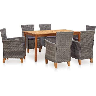 Set da pranzo da giardino Maisonchic 7 pz - Rattan resistente Set da pranzo da giardino Maisonchic 7 pz - Rattan resistente