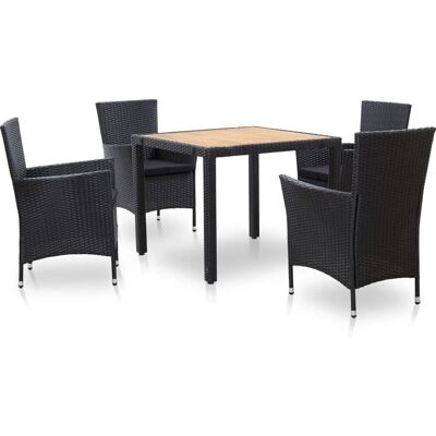 VidaXL Gartenmöbel-Set - Schwarz - 5-teilig VidaXL Gartenmöbel-Set - Schwarz - 5-teilig