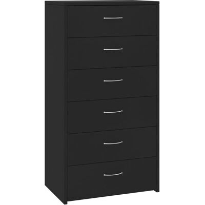 vidaXL Sideboard mit 6 Schubladen Schwarz - Stauraum vidaXL Sideboard mit 6 Schubladen Schwarz - Stauraum