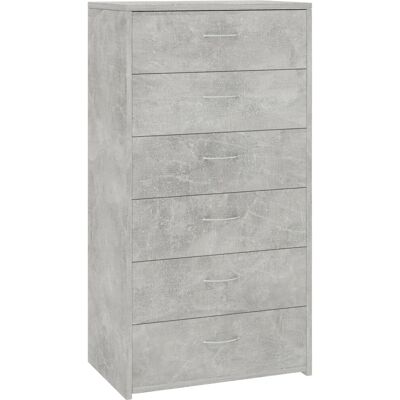 vidaXL Sideboard mit 6 Schubladen Beton Grau - Sideboard vidaXL Sideboard mit 6 Schubladen Beton Grau - Sideboard
