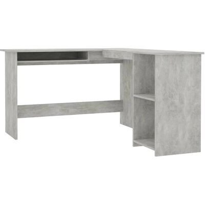 vidaXL L-vormige Hoekbureau Beton Grijs - 120x140x75 cm vidaXL L-vormige Hoekbureau Beton Grijs - 120x140x75 cm