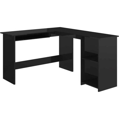 vidaXL L-förmiger Schreibtisch - Schwarzes Sperrholz Bürotisch vidaXL L-förmiger Schreibtisch - Schwarzes Sperrholz Bürotisch