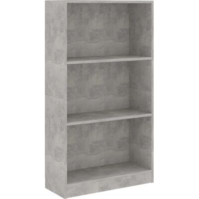 vidaXL Libreria 3 Livelli Legno Ingegnerizzato Grigio Cemento Divisorio vidaXL Libreria 3 Livelli Legno Ingegnerizzato Grigio Cemento Divisorio