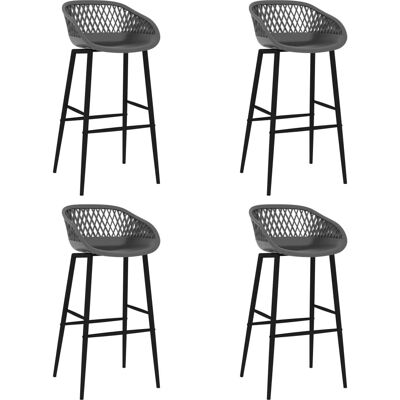 vidaXL Grijze barstoelen - 4 stuks - Barstoelen vidaXL Grijze barstoelen - 4 stuks - Barstoelen
