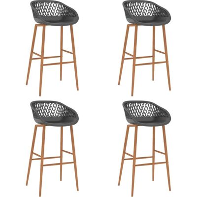 vidaXL 4 stuks Grijze Barkrukken - Pub Bistro Stoelen vidaXL 4 stuks Grijze Barkrukken - Pub Bistro Stoelen