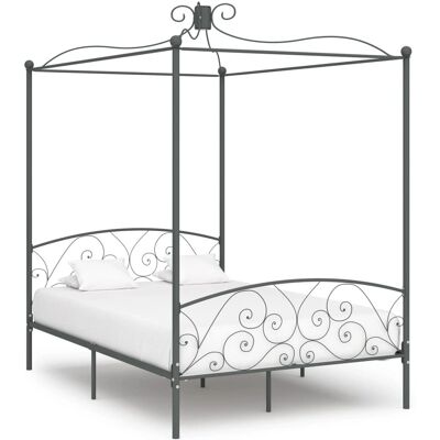 vidaXL 284482 Metall Bettgestell Grau - Schlafzimmer Möbel vidaXL 284482 Metall Bettgestell Grau - Schlafzimmer Möbel