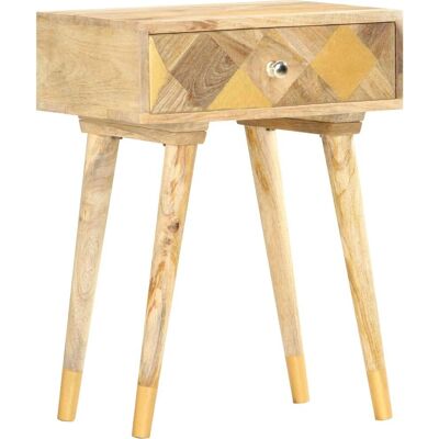 vidaXL Mueble de noche de madera de mango - Color marrón - 43x30x58cm vidaXL Mueble de noche de madera de mango - Color marrón - 43x30x58cm