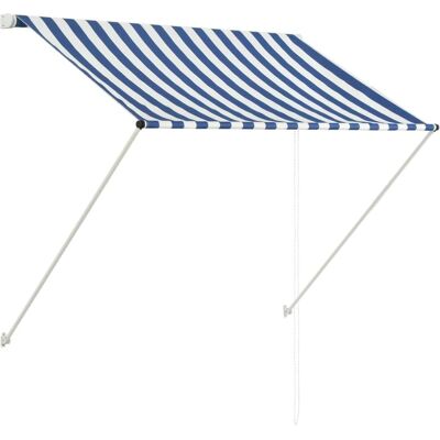 vidaXL Einziehbare Markise - 100x150 cm Blau-Weiß vidaXL Einziehbare Markise - 100x150 cm Blau-Weiß