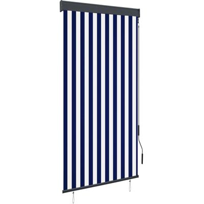 vidaXL Udendørs rullegardin 100 x 250 cm Blå og Hvid - Udendørs rullegardin vidaXL Udendørs rullegardin 100 x 250 cm Blå og Hvid - Udendørs rullegardin