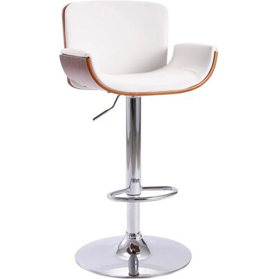 VidaXL Modell 287376 Weiß Kunstleder Verstellbarer Barhocker - Barhocker VidaXL Modell 287376 Weiß Kunstleder Verstellbarer Barhocker - Barhocker