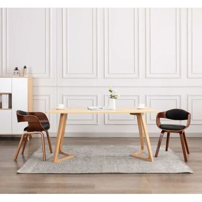 vidaXL - 2 Stück Esszimmerstühle Gebogenes Holz Kunstleder - Esszimmerstühle vidaXL - 2 Stück Esszimmerstühle Gebogenes Holz Kunstleder - Esszimmerstühle