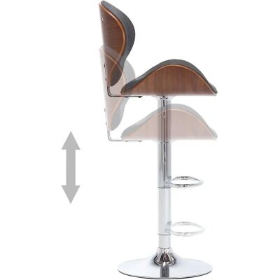 MaisonChic Szara hokerka - Regulowana wysokość, Tapicerka z tkaniny - Bar Stool MaisonChic Szara hokerka - Regulowana wysokość, Tapicerka z tkaniny - Bar Stool