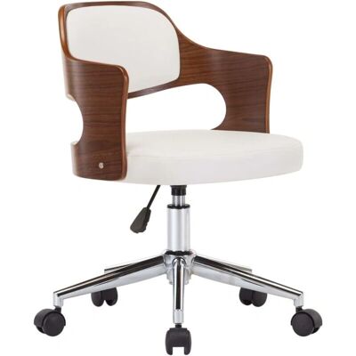 Maisonchic Silla de comedor giratoria - Blanco - Swivel dining chair - Scandinavian design - Wooden frame - Synthetic leather upholstery - Gas lift height adjustment - Easy to clean - Stable construction - Max load 110 kg Maisonchic Silla de comedor giratoria - Blanco - Swivel dining chair - Scandinavian design - Wooden frame - Synthetic leather upholstery - Gas lift height adjustment - Easy to clean - Stable construction - Max load 110 kg